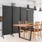 Costway 4-Panel Folding Room Divider 6FT Rolling Privacy Screen with Lockable Wheels Black/Brown/Grey/White